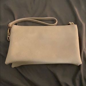 bage coolored wristlet